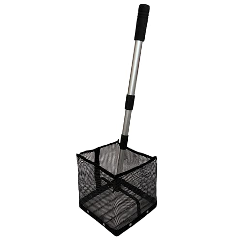 TNZMART Adjustable Ping Pong Ball Picker Upper, Telescoping Aluminum Pole, No Bend Table Tennis Ball Collector, Durable Mesh Basket, Holds 100+ Ping Pong Balls