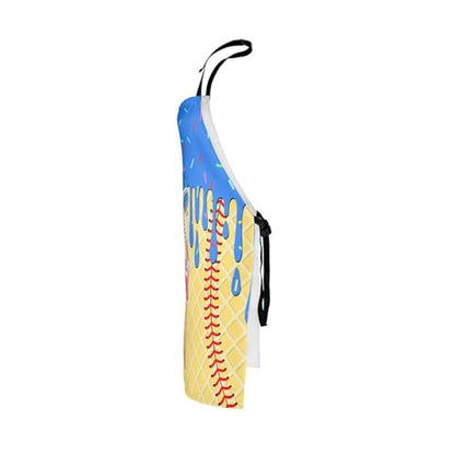 Castle Fairy Ice Cream Drip Baseball Kids Kitchen Apron - color: Macaron