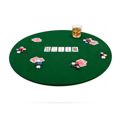 Altatac Felt Card Poker Table Cover 36-42 inches Green Stretch Elastic Fitted Bridge Card, Mahjong, Dominoes and Casino Game Night Table Topper Table Cloth Protector