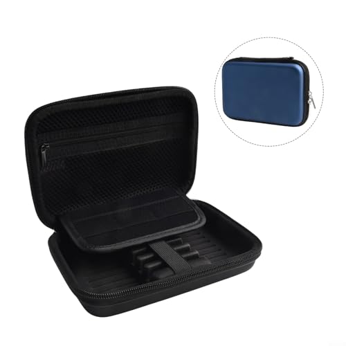 EVA Darts Case With Tip Holder And Shafts Organizer, Hard Shell Carrying Pouch For Steel Soft Plastic Tip Darts, Travel Storage Bag With Mesh Pockets And Hand Strap, Blue
