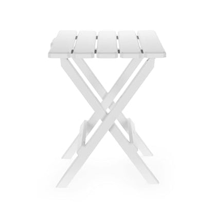 Camco Adirondack Style Folding Plastic Large Table with Footrest Design and Easy to Setup Construction for Indoor or Outdoor Use, White