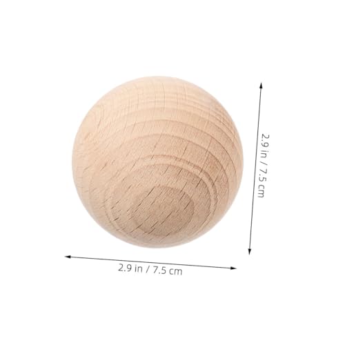 TOYANDONA Unfinished Natural Wood Sphere for Crafts Croquet Accessories Outdoor Fun Lightweight Portable for All Ages