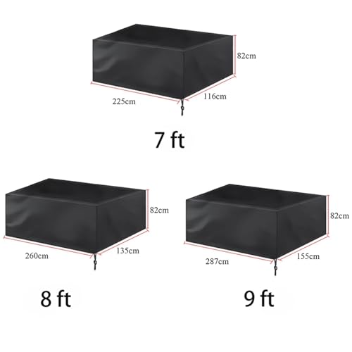 1pcs 7ft/8ft/9ft Black/Sliver Billiard Table Dust Cover Oxford Cloth Dustproof Protector(Sliver,7ft) - color: Sliver