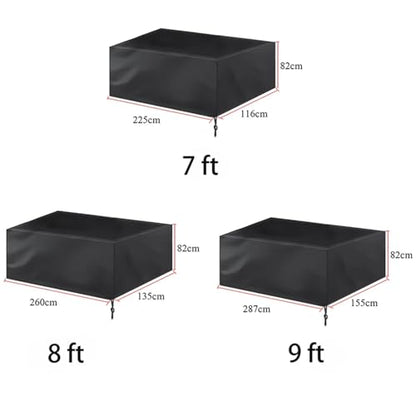 1pcs 7ft/8ft/9ft Black/Sliver Billiard Table Dust Cover Oxford Cloth Dustproof Protector(Sliver,7ft) - color: Sliver