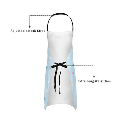 Manfei Blue Bowknot Kids Kitchen Apron - color: Colorful