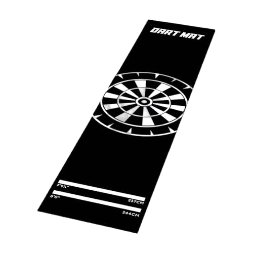 Darts Board Mat with Throw Line, Portable Non-Slip Darts Oches Mat, Heavy Duty Throw Line Pad for Floor, Non Slip Carpet Mats for Game Room, Sports Club, Basement and Garage - color: Black_A
