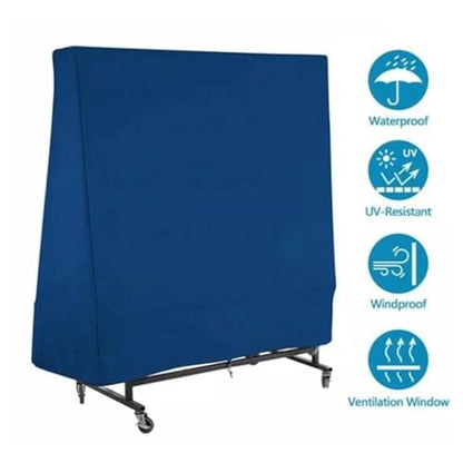 Ping Pong Table Cover Table Tennis Cover Oxford Waterproof Outdoor Rainproof Storage with Zipper - color: Black