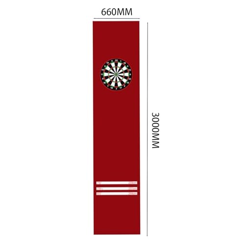 Dart Carpet Dart Mat, Heavy Duty with Throwing Distance Line Flooring Protector Kids Adults(Red)