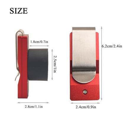 LAKE OF FIRE Chalk Holder Pool Billiards, Pool Cue Chalk Holder with Magnetic Belt Clip Snooker Billiard Accessories - color: Red, style: Round