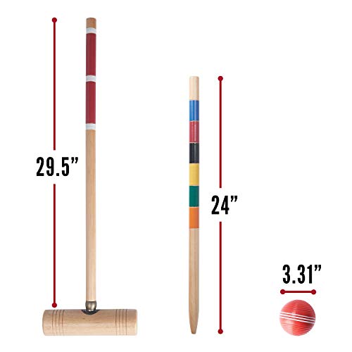 Franklin Sports Portable Backyard Croquet Sets - Complete 4 + 6 Player Croquet Sets with Mallets, Croquet Balls + Wickets Included - Outdoor Family Lawn Game Sets - style: Professional