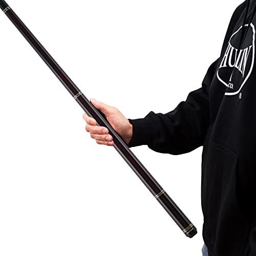 Action VAL24 Value Series Pool Cue - 58" Cue - Hard Maple Shaft with 13mm Boar Skin Tip - Dark Chocolate with Silver Rings - size: 20oz