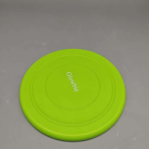 Glowbie Flying Saucers, 18cm Soft Silicone Disc in Green, 65g Lightweight Design, Burr-Free Edge, Flexible & Safe for Outdoor Fitness and Sports Training