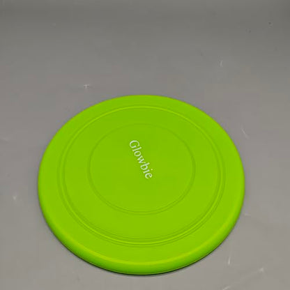 Glowbie Flying Saucers, 18cm Soft Silicone Disc in Green, 65g Lightweight Design, Burr-Free Edge, Flexible & Safe for Outdoor Fitness and Sports Training