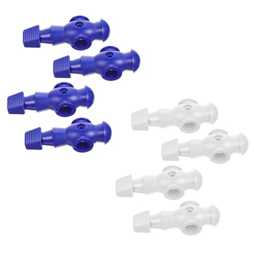 Levemolo 8Pcs Foosball Table Football Players Replacement Figures Resin Mechanical Dolls in Blue and White Lightweight Soccer Game Accessories Compatible with Standard Rods