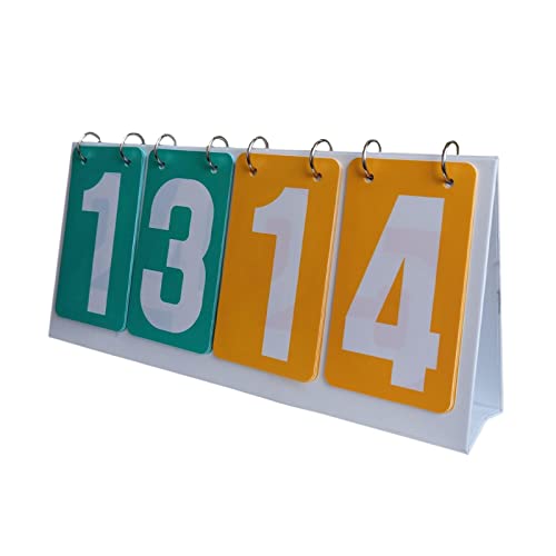 SM SunniMix 4 Digit Flip Score Scorekeeper Competition Portable Tabletop Scoreboard for Basketball Tennis Ball Badminton Baseball Sports