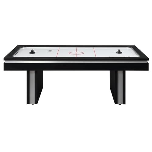 Pemberley Row Contemporary Wood Air Hockey Table, Black Finish, Dual Scoreboards, Includes Pucks & Pushers, Sturdy Wide-Leg Design for Game Rooms