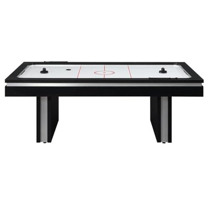 Pemberley Row Contemporary Wood Air Hockey Table, Black Finish, Dual Scoreboards, Includes Pucks & Pushers, Sturdy Wide-Leg Design for Game Rooms
