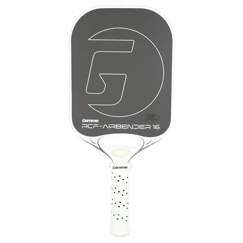 GAMMA RCF Airbender Pickleball Paddle, Raw Carbon Fiber, Customizable Handle Weight System & Aerodynamic Open Throat w/Shock Absorbing Gel Insert, 22mm & 16mm - style: 16MM - Paddle Only