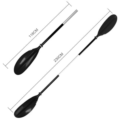 Karltion Kayak Paddle - Adjustable 2 Pieces Aluminum Alloy Shaft with Glass Fiber Blade for Surfing,Oar Fishing Easy Packable Travel - color: Black, size: 90.5"-1 paddle