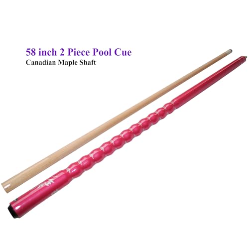 58" Pool Cue Stick,13mm 2-Piece Maple Hardwood Ergonomic Design Billiard Cues Kit,19/20/21oz - color: Rose, style: 19oz