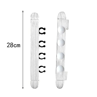 2Pcs 4 Pool Cue Rack Storage Table Rods Clip Bracket Wall Mounted Solid Wood Cue Rack Holder for Billiard Clubs Game Room Pool Bars Players - color: White