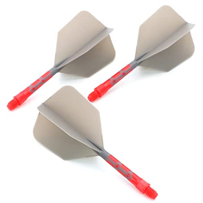 CUESOUL ROST T19 Integrated Dart Shaft and Flights Big Wing Shape Grey 28mm-Say Goodbye to Falling Dart Flight - color: with Red Shaft