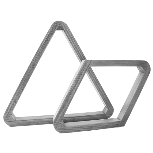 GSE Games & Sports Expert Deluxe Heavy Duty Solid Wood Billiard 8-Ball Triangle / 9-Ball Diamond Pool Ball Racks for 2-1/4" Pool Balls, Billiards Accessories - color: Brushed Grey, style: Triangle & Diamond Racks
