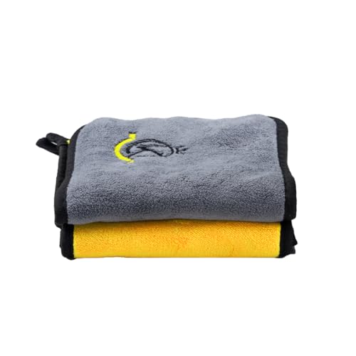 KONLLEN Billiards Billiard cue Towel - 100% Cotton Black 8-Ball Pool Cue Clean Towel Maintenance Accessories Cleaning Set Shaft Wax + Cleaning Powder + - color: Yellow-2 pcs