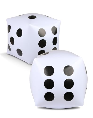 11.8 inch Giant Inflatable Dice for Lawn Outdoor Floor Pool Beach Party (White)