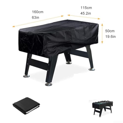 Black Foosball Table Cover 163x115x50cm Waterproof Outdoor Furniture Protection With Adjustable Straps For Dust Rain And Scratches Lasting Fabric(210D) - size: 210D