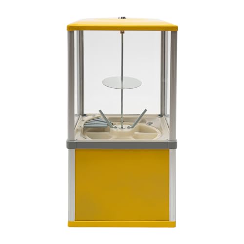 Gumball Machine for Kids, 25-cent Vending Machines, PS Bouncy Balls Dispenser, 1.77-1.97in Huge Load Capacity Coin Operated Gumball Bank, Hold 200 Capsule Toys for Retail/Game Store (Yellow) - color: Yellow
