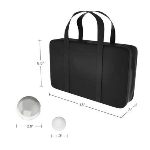 Trademark Games Bocce Ball Set - Petanque Boules Lawn Game with 8 Steel Tossing Balls, Cochonnet, and Carrying Case - Metal Ball Game (Silver)