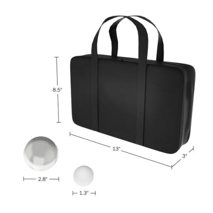Trademark Games Bocce Ball Set - Petanque Boules Lawn Game with 8 Steel Tossing Balls, Cochonnet, and Carrying Case - Metal Ball Game (Silver)