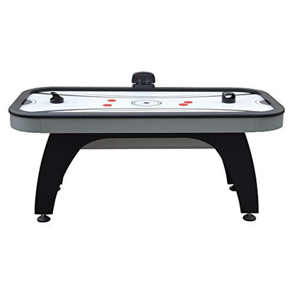 Hathaway Silverstreak 6 Ft Air Hockey Table for Home Game Room - With LED Scoring, High-Output Blower, Scratch-Resistant Surface, Strikers & Pucks - Black Finish