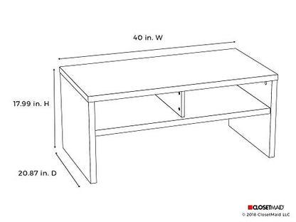 ClosetMaid 1654 Rectangular Coffee Table with Storage Shelves, White - color: White, style: Coffee Table