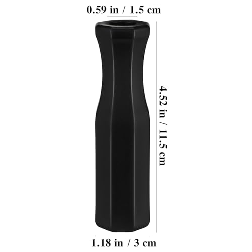 4PCS Foosball Table Handle Grip Replacement, Black Plastic Soccer Rod Handles, Octagonal Table Football Grip for Mini Foosball Tabl·e Accessories 4.53"