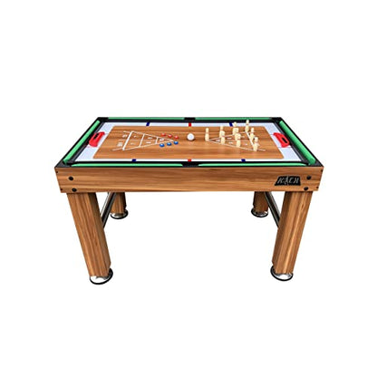 KICK Pentacle 55" 5-in-1 Multi Game Table – Foosball, Billiards/Pool, Push Hockey, Shuffleboard & Bowling - color: Brown