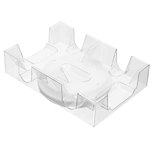 Dual Deck Plastic Card Holder Tray Rotating Card Storage for Adults and Compact Design for Home Games