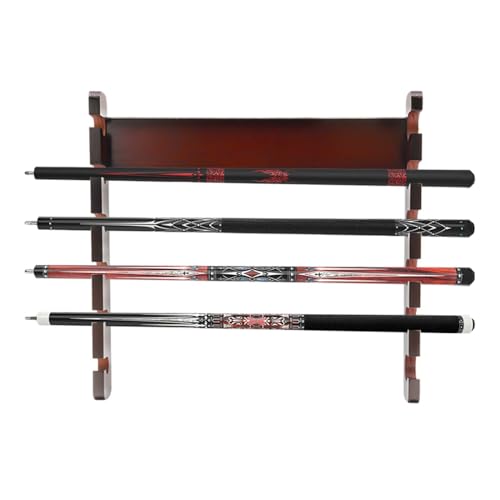 LYNICESHOP Wall-Mounted Billiard Cue Rack, 6-Cue Billiard Rack, Wooden Billiard Cue Stand, For storing pool cues, fishing rods, golf clubs (6-HOLE WALL-MOUNTED) - style: 6-HOLE WALL-MOUNTED