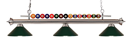 Z-Lite 170BN-MDG 3 Billiard Light, Brushed Nickel - color: Brushed Nickel