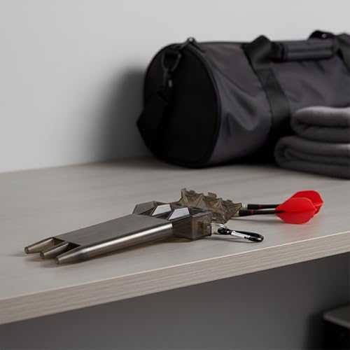 Hard Shell Dart Case for Soft Tip Darts, Durable PP Plastic Travel Protection, Holds 2 Darts (Black)