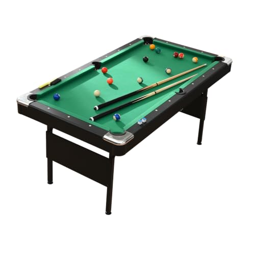 Foldable Pool Table, Compact Billiards Tables, Indoor Games Table for Family & teenagers, Billiard Gaming Board with Full Accessories, Small Space Game Top for Dining Room & Home Entertainment - size: 56-inch