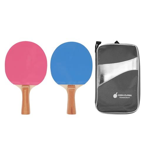 Premium 7 Ply Wood Table Tennis Paddles Set with Rubber for Indoor and Outdoor Games, Practice and Matches, 2 Paddles