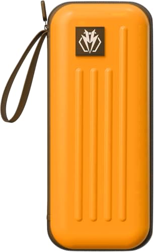 Dart Case,Darts Carrying Case Holds 3 Darts and Extra Accessories,Built-In Storage Tubes and Pockets for Flights, Tips, Shafts ect. (orange) - color: orange