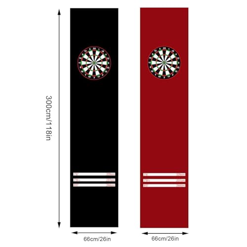 Rubber Darts Board Mat, Non Slip Dart Carpet with Throwing Lines, Professional Dart Floor Mat Soundproof Floor Protector for Dart Game(Black)