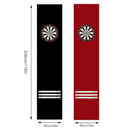 Rubber Darts Board Mat, Non Slip Dart Carpet with Throwing Lines, Professional Dart Floor Mat Soundproof Floor Protector for Dart Game(Black)
