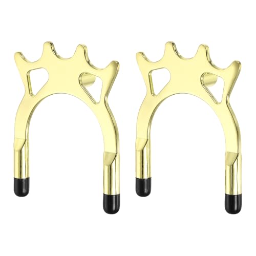 Billiard Bridge Head, Pool Cue Stick Bridge Screw-on Metal Cue Rests Billiard Accessories - color: Gold, style: High Fork with Rubber Sleeve