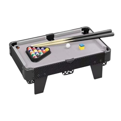 Kids Mini Pool Table Pool Toys Wooden 16 Balls Chalk 2 Cues Desktop Games Billiards Game Table for Boys Office Family Girls