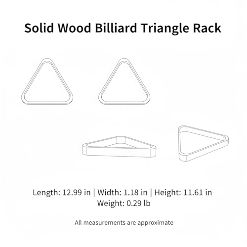 Solid Wood Billiard Triangle Rack for Standard Pool Balls - Durable Wooden Frame for 8-Ball & 9-Ball Games - color: Burgundy