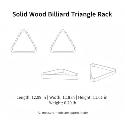 Solid Wood Billiard Triangle Rack for Standard Pool Balls - Durable Wooden Frame for 8-Ball & 9-Ball Games - color: Burgundy